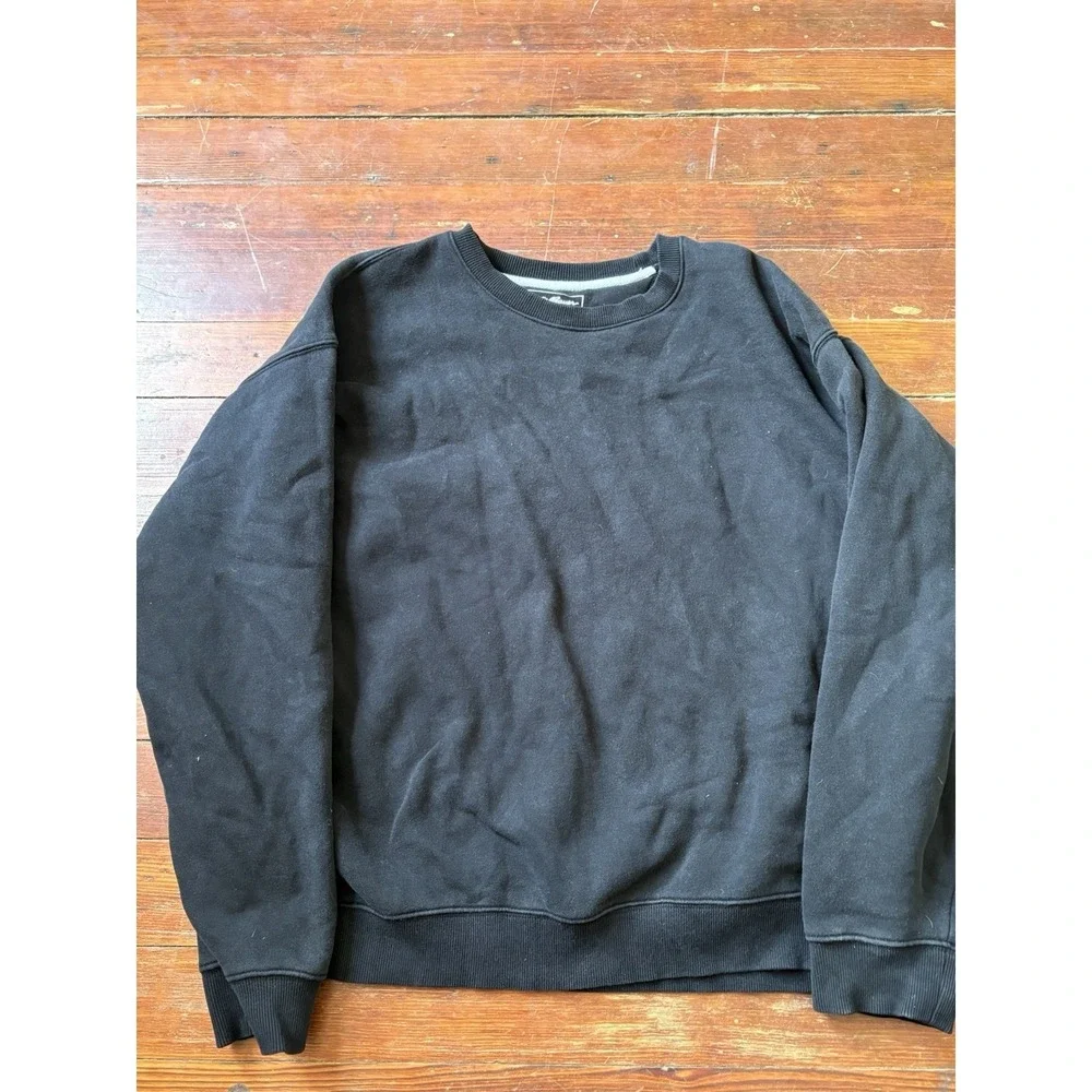 Eddie‎ Bauer Men's Long Sleeve Crew Neck Sweatshirt Size XL Black - Picture 2 of 5